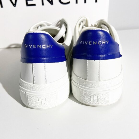 GIVENCHY City Sport logo-detailed leather sneakers in White and Blue - Picture 4 of 10